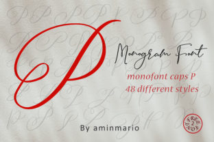 Monogram P Monofont Caps P: A Script Handwritten Font for Elegant Branding